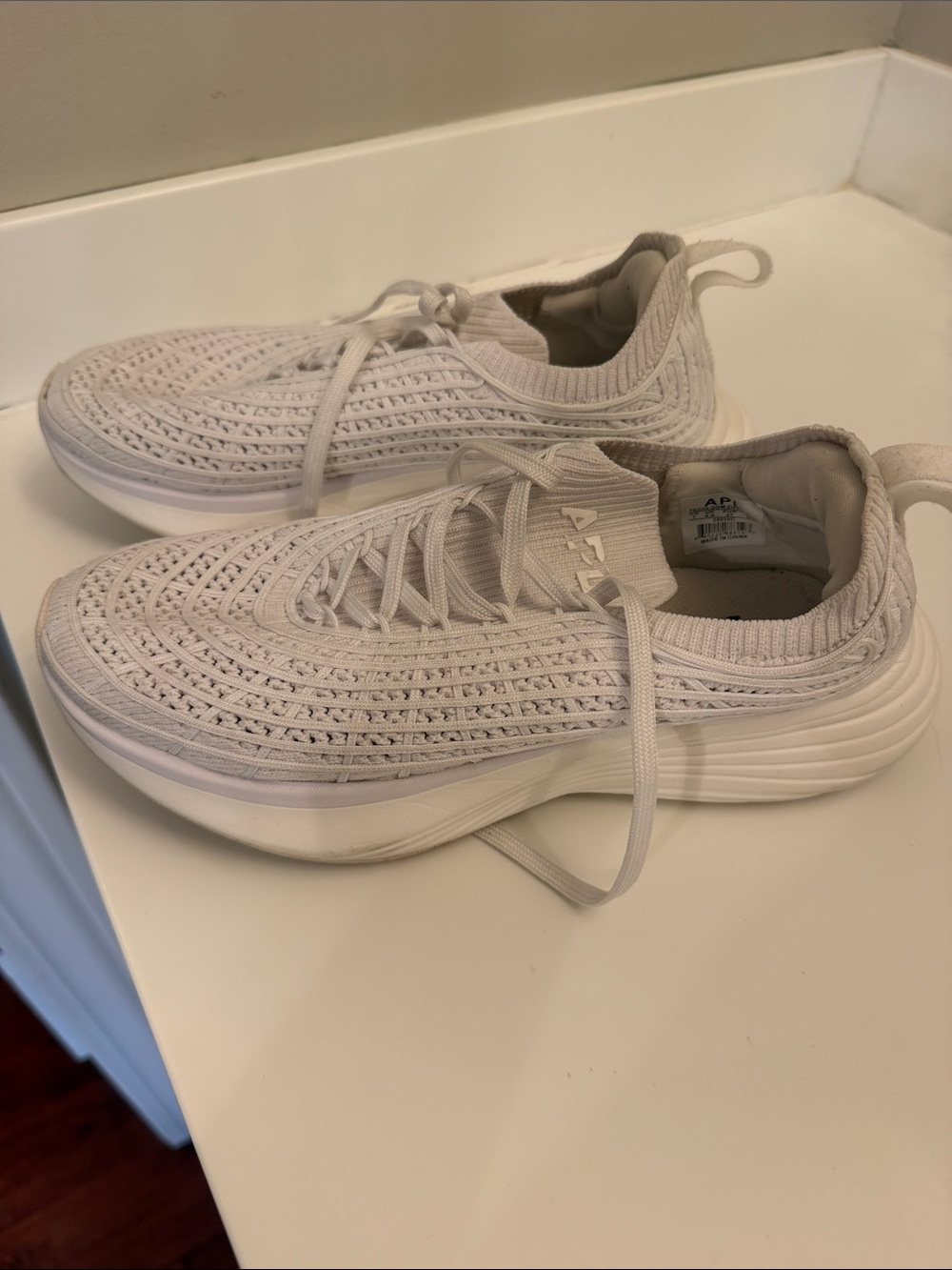 APL TechLoom Bliss White Knit Athletic Sneakers